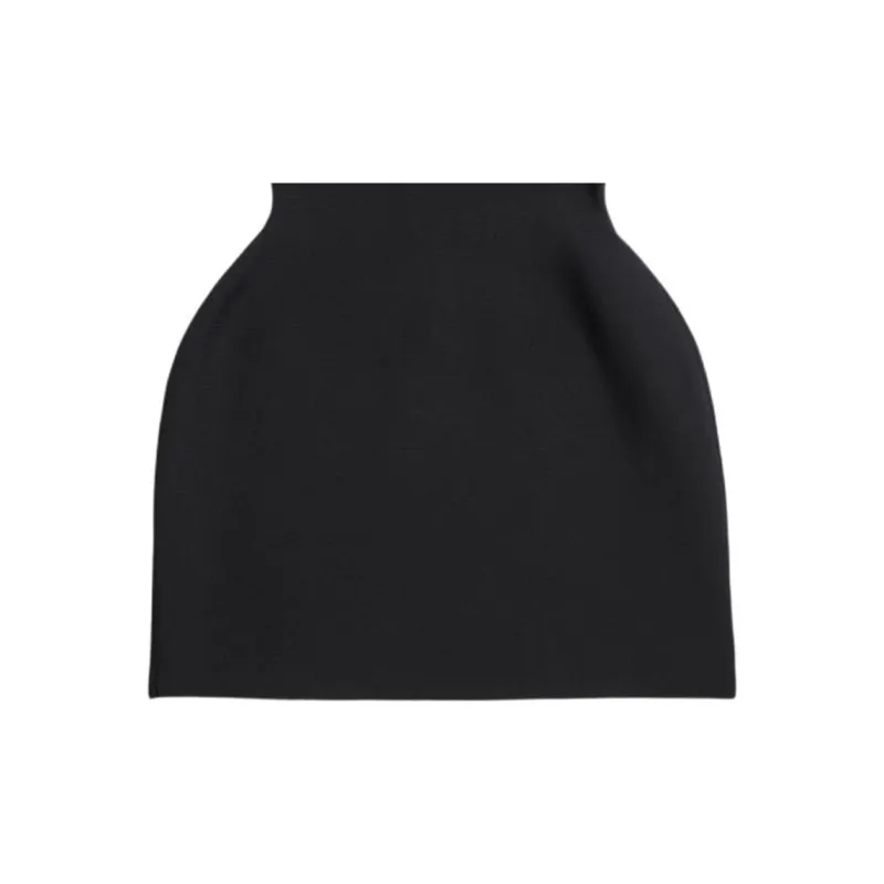 Balenciaga Women's Hourglass Crewneck Short Sleeve Dress Black-6