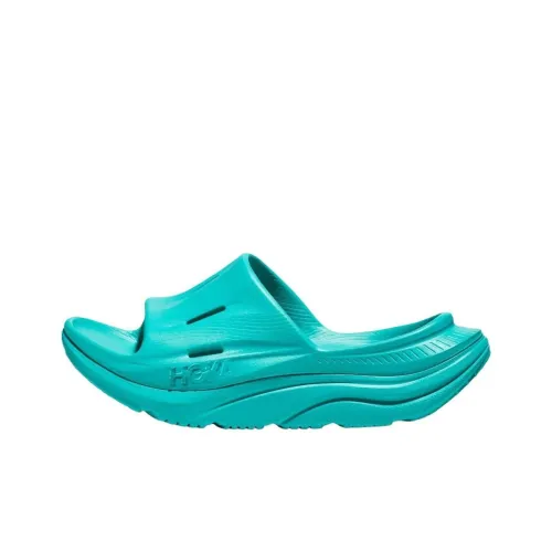 HOKA ONE ONE Ora Recovery Slide 3 Tech Green Ora Recovery Slide 3 Black Stellar Grey