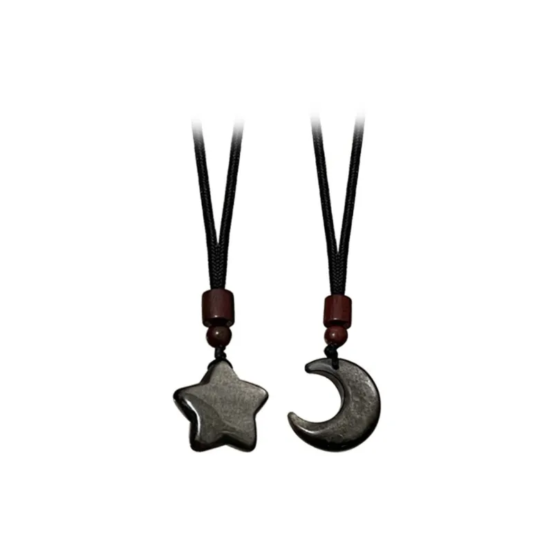 Nine Music Obsidian Necklaces Unisex-10
