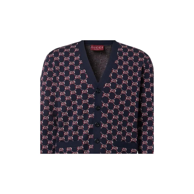 GUCCI Monogrammed Button Up Cardigan-6