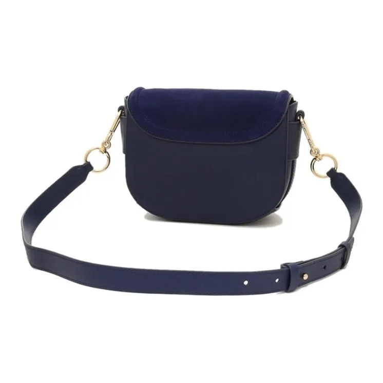 See By Chloe Suede With Fine Grain Cow Leather Shoulder Bag, Crossbody Bag Regular Women's Blue-3