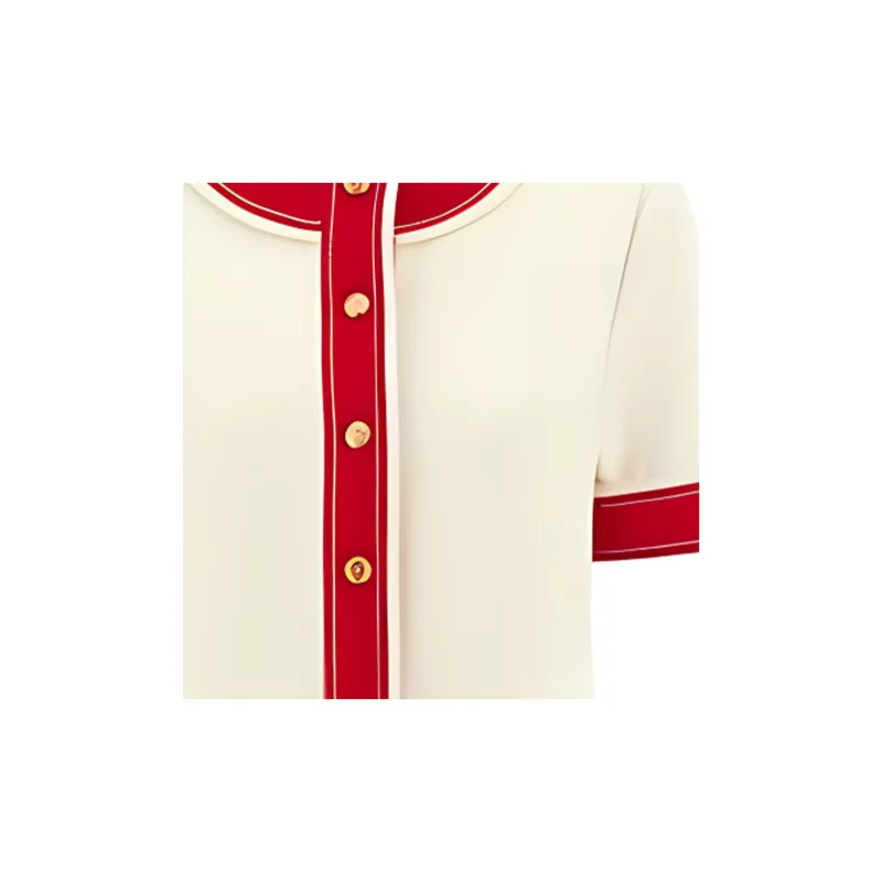 GUCCI SS23 Short Sleeved Dress Women's White-3