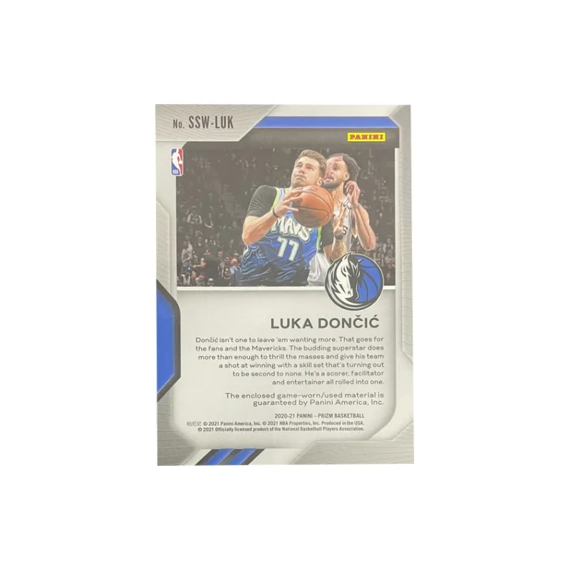 PANINI 2020 21 Prizm Dallas Mavericks Luka Dončić Game Used Jersey Cut Teca Star Card Access Pass Sports Cards 1 Pc-1