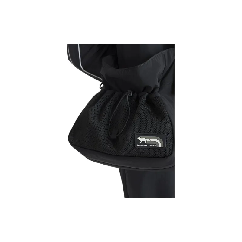 Maison Kitsune Fabric Portable Crossbody Bag Shoulder Bag Medium Size Women's Black-4