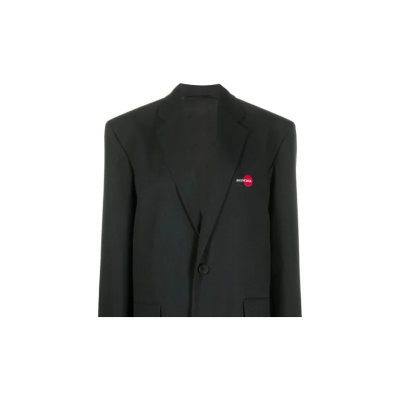Balenciaga Business Suits Coats Regular Fit Women's Black-4
