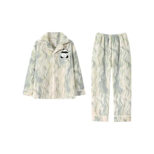 WANANNI Pajama Set Men's Light Green