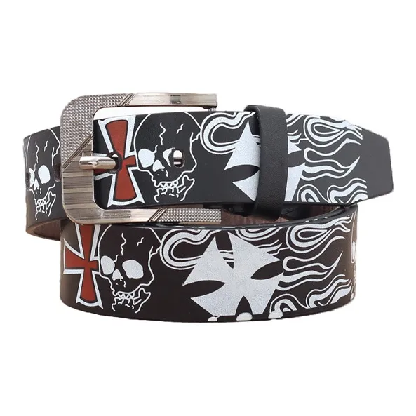 JONNY MOORE Alloy/PU Artificial Leather Belts Unisex 3.7cm-0