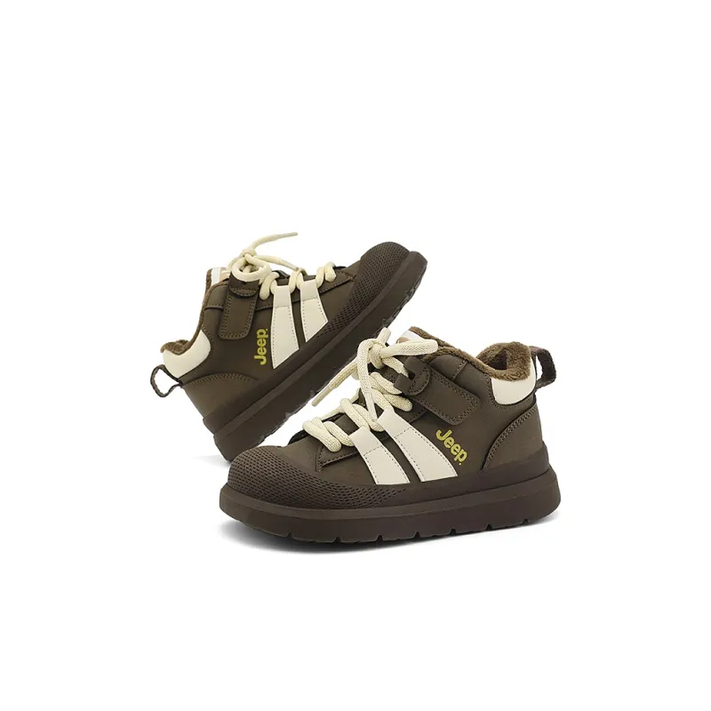 Jeep Cushioning, Wear Resistant Kids Lifestyle Shoes Dark Brown White Kids'-4