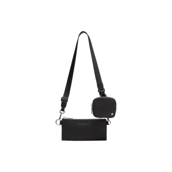 Lululemon Nylon Shoulder Bag, Crossbody Bag Regular Unisex Black