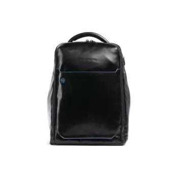 PIQUADRO Grain Cow Leather Backpack Unisex Black