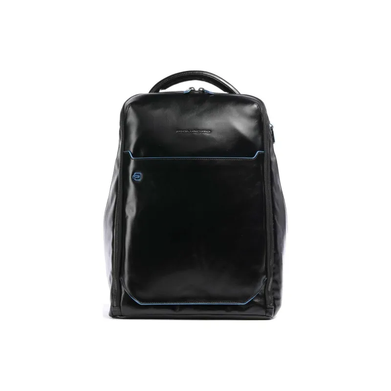 PIQUADRO Grain Cow Leather Backpack Unisex Black-0