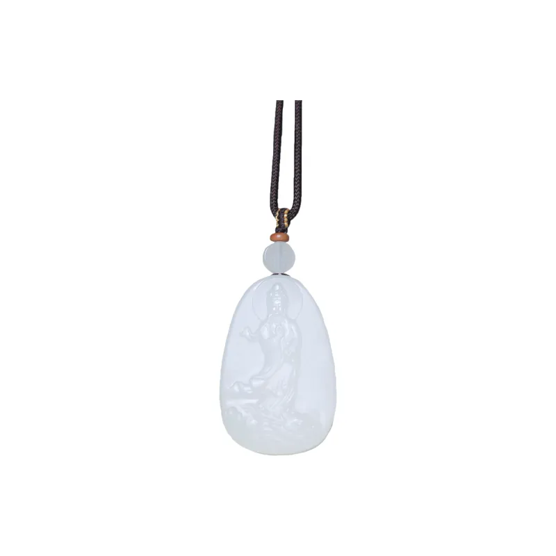 Ingenuity Hetian Jade Necklaces White Jade Men's-0