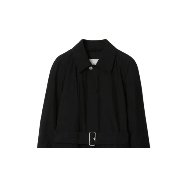 Burberry Long Nylon Cotton Padded Car Coat Women's Black-4