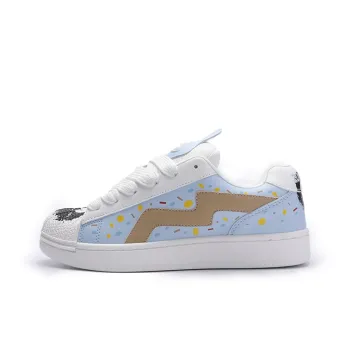 ZUIBANG Anti Slip Wear Resistant Low Top Skateboard Shoes Women's White Moon