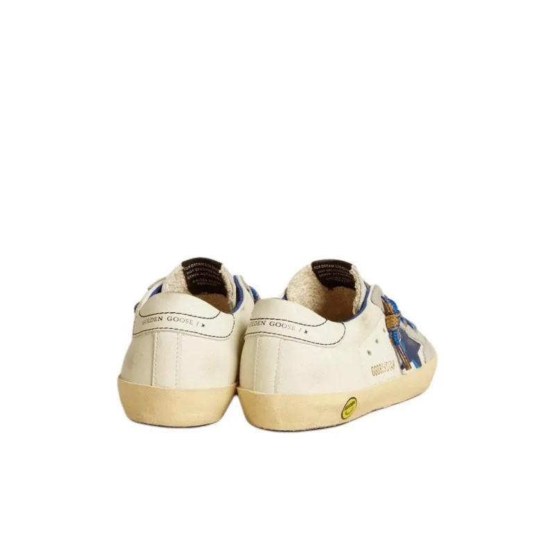 Golden Goose Super Star Low Top Kids' Skateboarding Shoes Blue White Kids'-3