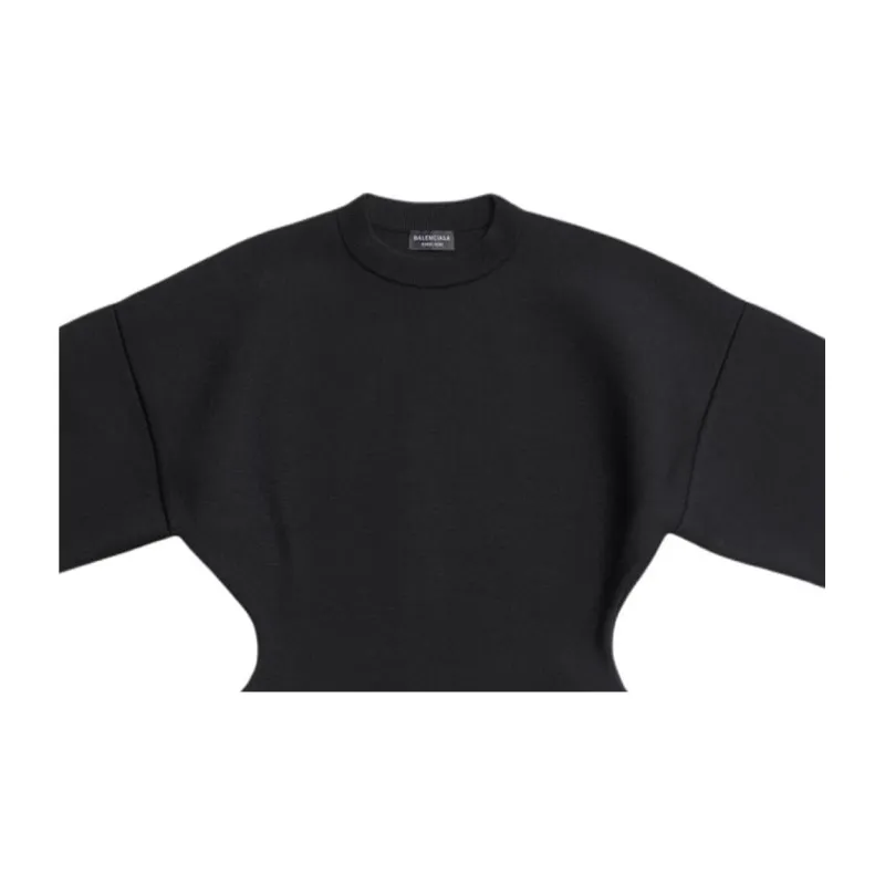 Balenciaga Women's Hourglass Crewneck Short Sleeve Dress Black-5