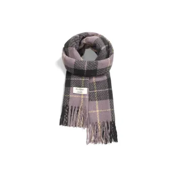 Cranta Komeia Faux Cashmere Knit Scarves Unisex Purple/Black