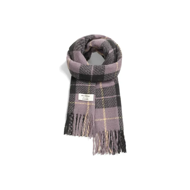 Cranta Komeia Faux Cashmere Knit Scarves Unisex Purple/Black-0
