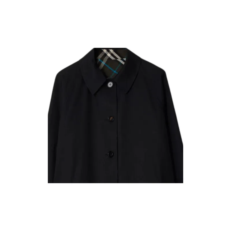 Burberry Long Sleeved Checked Trench Coat-6