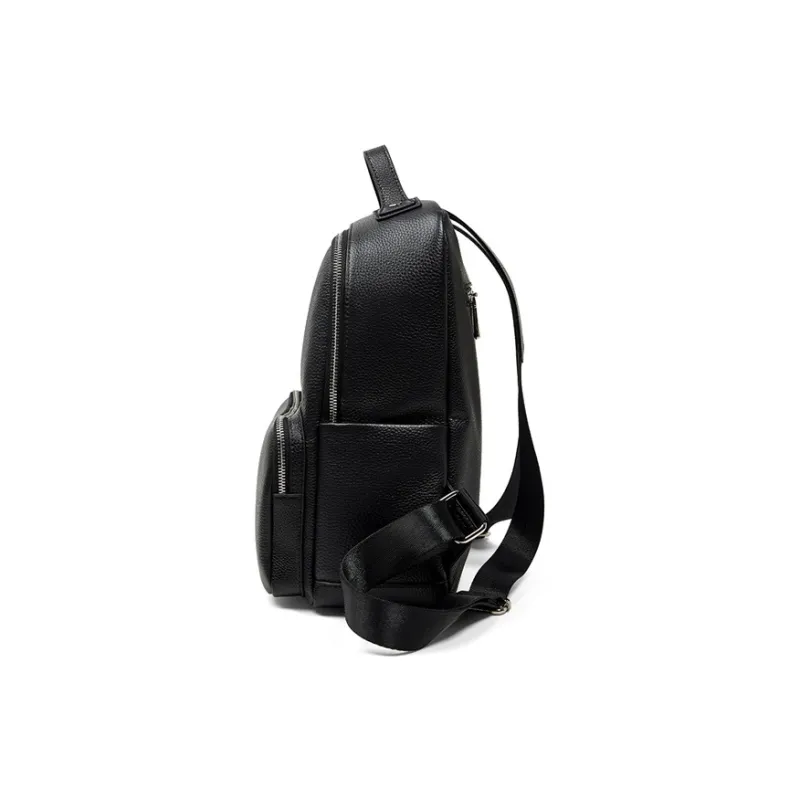 Teenmix Top Grain Cow Leather Backpack Travel Bag Trumpets Women's Black/Ecru-11