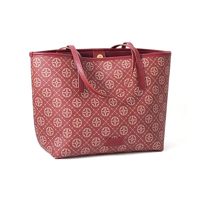 Vigno Synthetic Leather Tote Bag, Shopping Bag, One Shoulder Handbag Regular Women's Red-8