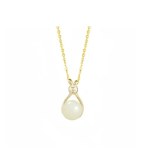YUFANGCHUN Necklaces White Jade/Pale Greenish White Jade Women's