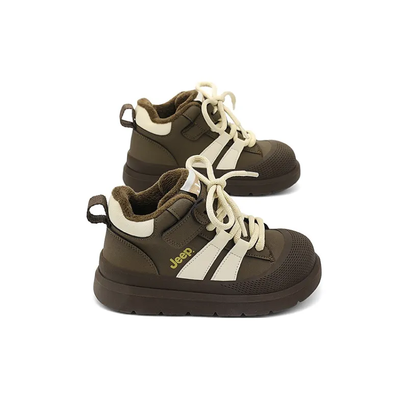 Jeep Cushioning, Wear Resistant Kids Lifestyle Shoes Dark Brown White Kids'-5