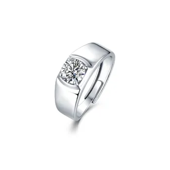JINLIUFUJIXIANG Moissanite Collection S925 Silver Rings Men's