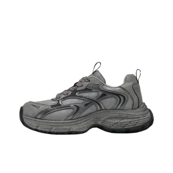 GG CC Slip Resistant Low Top Chunky Sneakers Women's Gray
