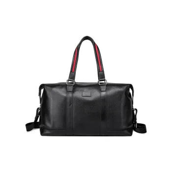 FAIRWHALE Top Grain Cow Leather Travel Bag Handbag Crossbody Bag Luggage Bag Regular Men's Black