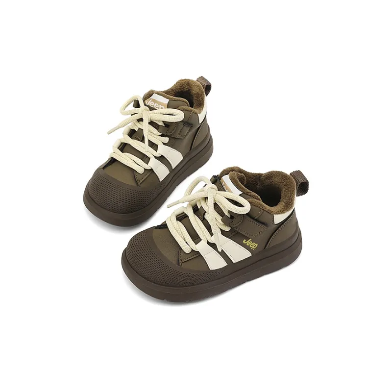Jeep Cushioning, Wear Resistant Kids Lifestyle Shoes Dark Brown White Kids'-3