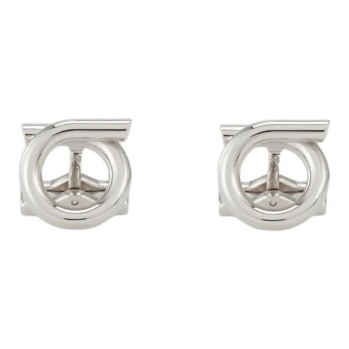 FERRAGAMO Brass Cufflinks Men's Palladium Color-1