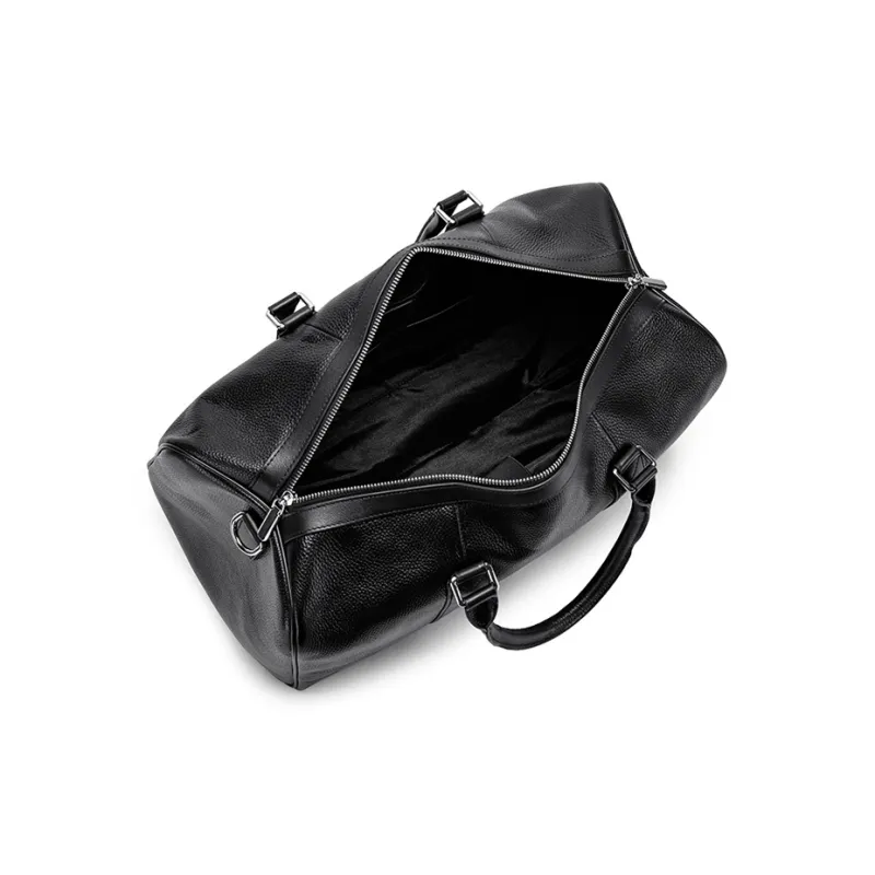 FAIRWHALE Top Grain Cow Leather Travel Bag Regular Men's Black-6