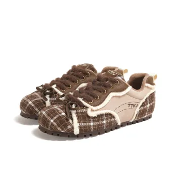 TTKJ Cushioned Anti Slip And Wear Resistant Warm Low Top Casual Shoes Women's Cocoa Brown