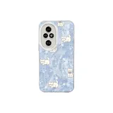Silver-Floral White Cat Blue