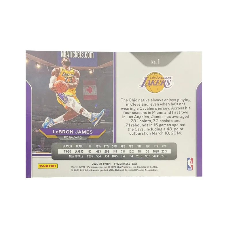 PANINI 2020 21 Prizm Lakers LeBron James The King Old Man Scissors Feet Teca Star Card Product Access Sports Cards 1 Pc-1