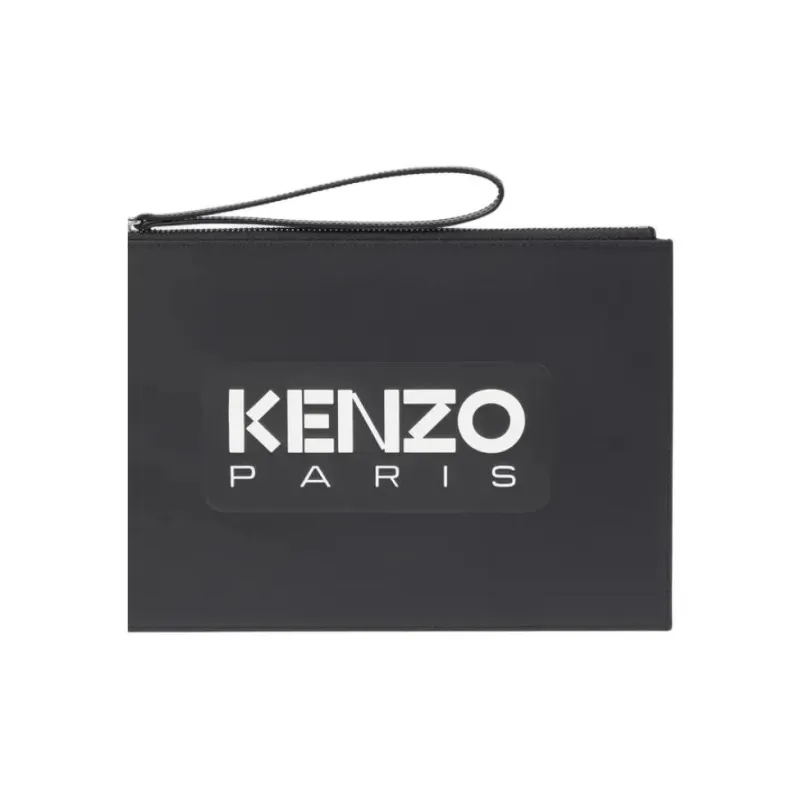 KENZO Logo Patch Zipped Clutch Bag-2