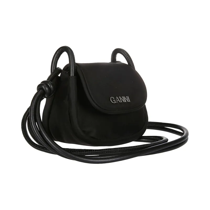 GANNI Nylon Shoulder Bag Crossbody Bag Women's Black-3