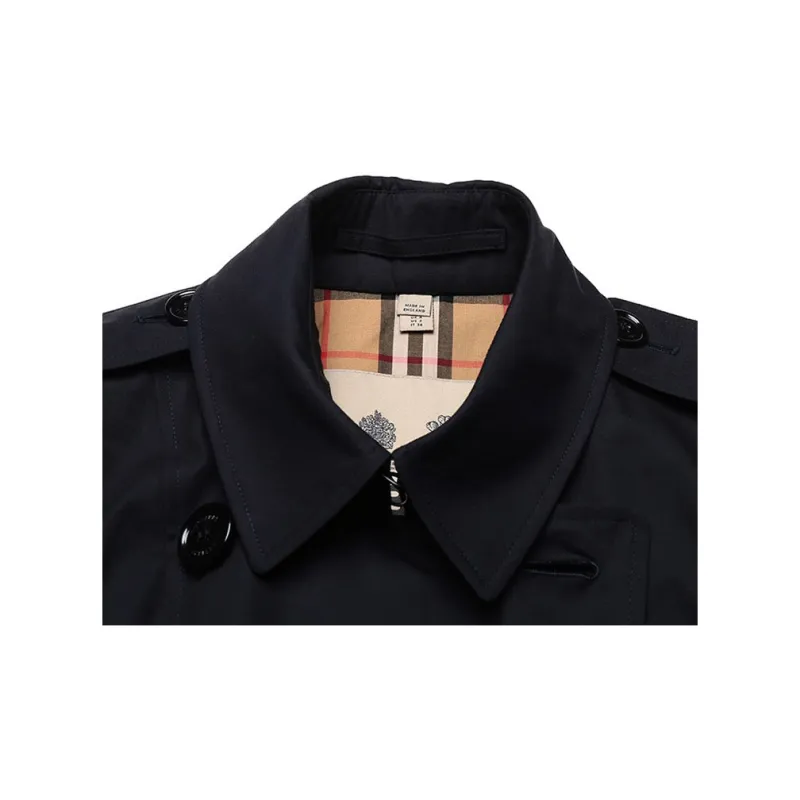Burberry Trench Coats Women's Navy Blue-5