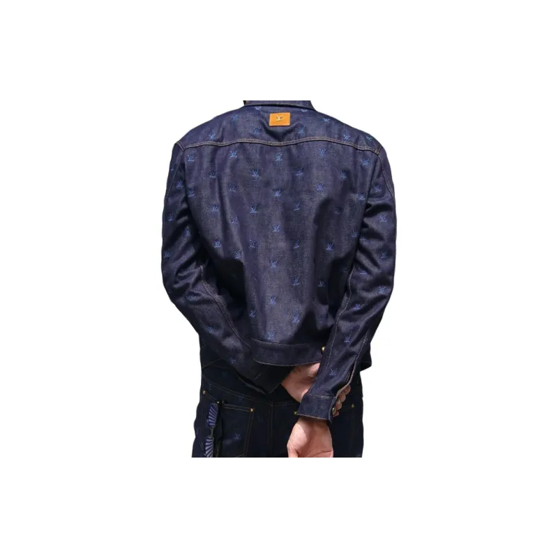 LOUIS VUITTON Lv Blason Embroidered Denim Blouson-4
