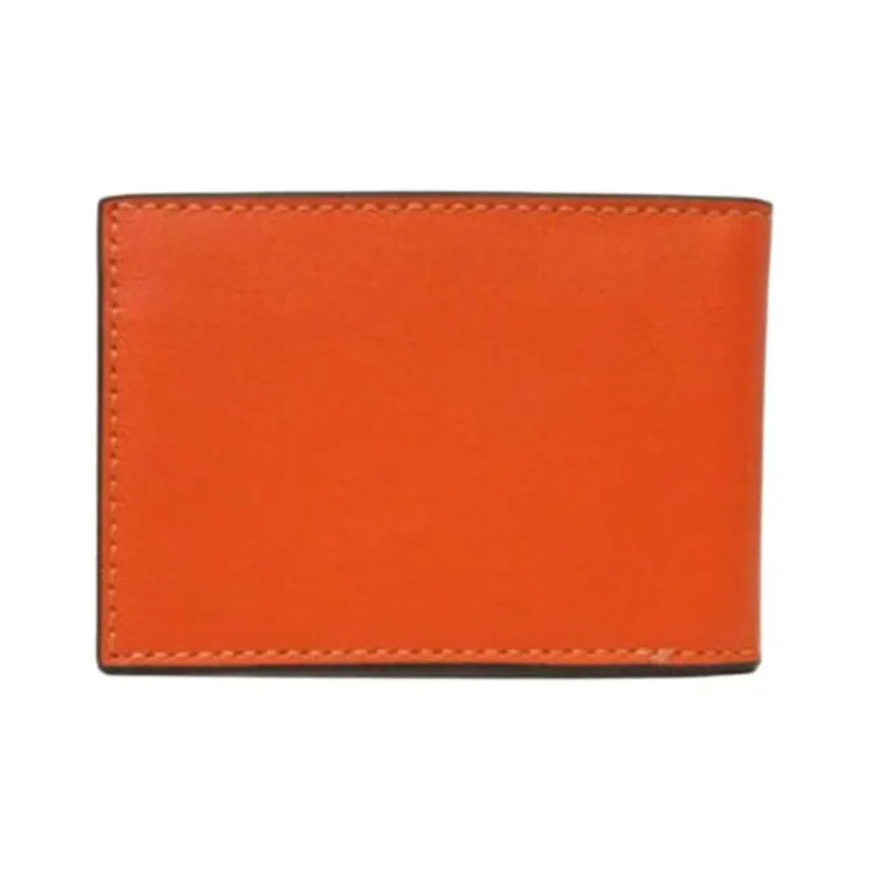 COACH 3 IN 1 Wallet Calfskin Card Holder, Wallet Men's Orange-3