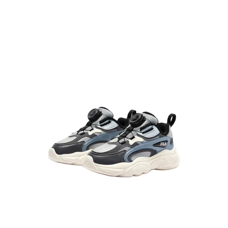 FILA KIDS BOA Anti Slip Wear Resistant Low Top Kids' Running Shoes Gray Children Aged 3 7 Years Old-1
