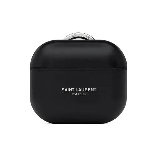 SAINT LAURENT Leather AirPods Protective Cases Men's Black