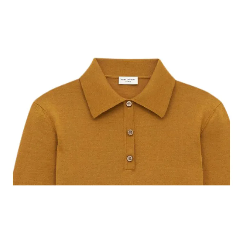 SAINT LAURENT Cassandre Short Sleeved Polo Shirt-2