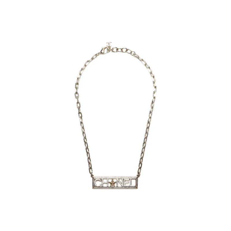 CHANEL 2017 Logo Rhinestone Necklace-1