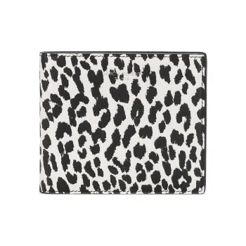 SAINT LAURENT Calfskin Wallet Men's White/Black