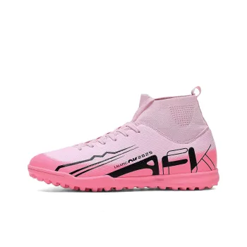 LaLapig Durable Lightweight Cushioning High Top Kids' Soccer Shoes Pink Teenagers
