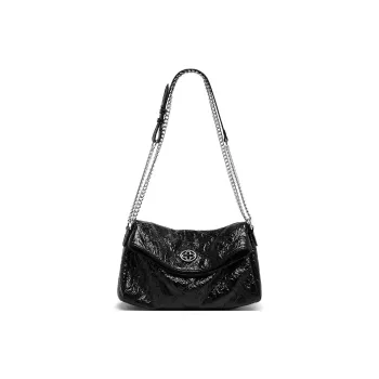 CASSILE Cow Leather With Synthetic Leather Hobo Soft Bag, Crossbody Bag, Shoulder Bag Women's Black