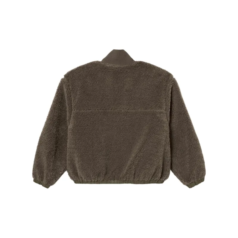 LACOSTE Velvet feel Coat Women's Khaki Olive-1