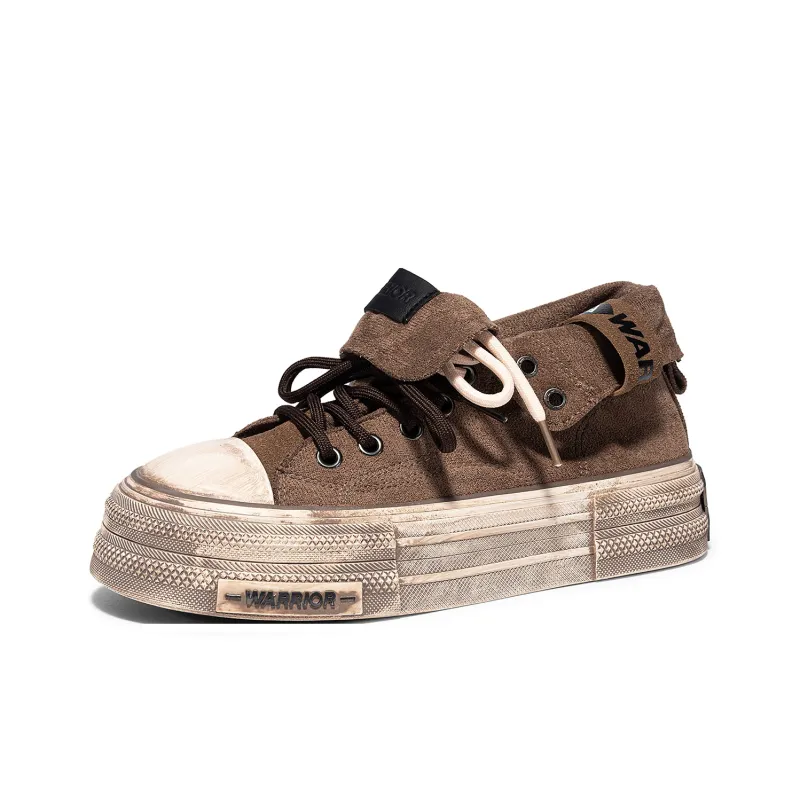 Warrior Cushioning Height Increasing Lightweight High Top Canvas Shoes Women's Brown-2